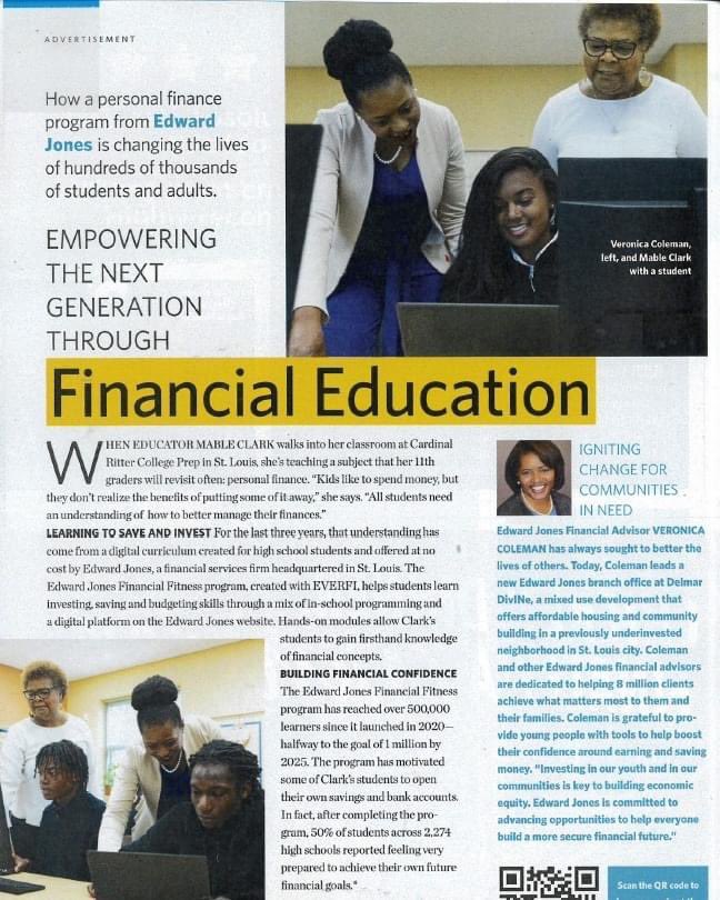 RitterPrepHS's tweet photo. Extra! Extra! Read all about it! We’re proud to announce that CRCP is featured in the September edition of @people, thanks to our partner @EdwardJones! Learn more from educator Mable Clark about how we implement the Financial Fitness Program at CRCP!

#NationalModel #LionPride https://t.co/s3HgqonqX4