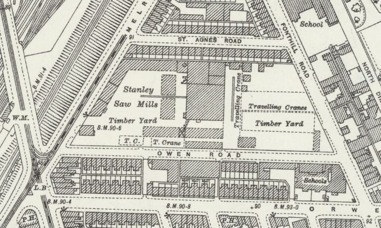 The site of the 'billogs' was previously Stanley Saw Mills