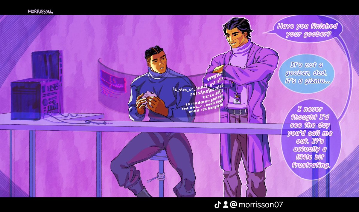 Morrisson07's tweet photo. (1/3) AU Where he's probably like 50 and has a son

#MiguelOHara #migueloharafanart #SpiderMan2099 #spidersona https://t.co/IqUH4t4o4K
