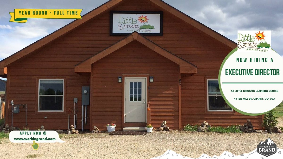 workingrand Little Sprouts Learning Center hiring PExecutive Director
43 Ten Mile Drive, Granby, CO, USA
#applynow at

workingrand.com/jobs/Vacancy/e…

#coloradojobs
#coloradojobadventure
#coloradojob
#coloradojobsearch
#coloradojobseekers