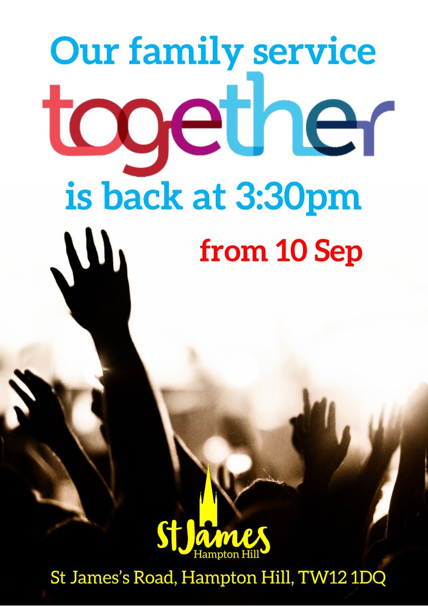 After a delightful summer break, our 3:30 Together service is back, starting this Sunday! We can't wait to see you! All are welcome to come along and join us! #Church #Family #together #Hampton