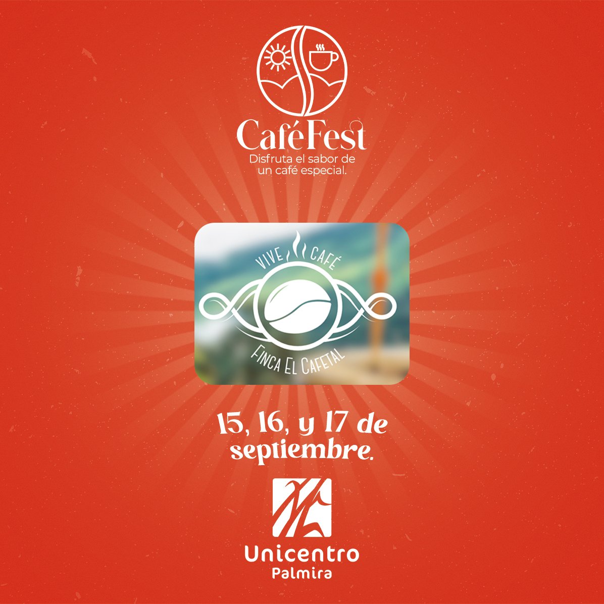 ¡Prepárate para vivir una experiencia única en #UnicentroPalmira con el #CaféFest! ☕ Del 15 al 17 de septiembre, las marcas más destacadas se unen para llenar tus días de sabores especiales. ¿Estás listo para sumergirte en el mundo del café? 🤎