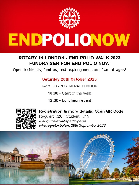 Rotary In London - End Pool Walk 2023. Fundraiser For End Polio NOW!