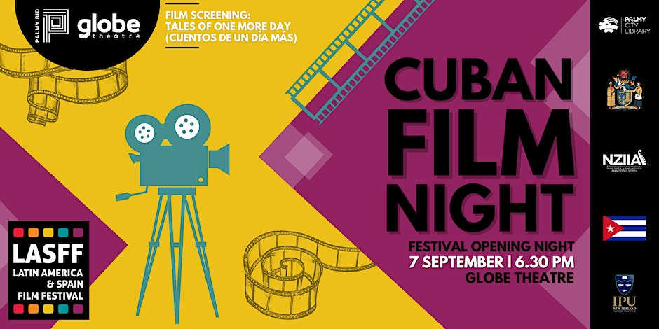 edgardovl2022's tweet photo. Todo listo para la inauguracion esta noche de nuestro festival de cine #LASFF 2023 en Palmerston North. "Cuentos de un Dia Mas", de #Cuba, en el teatro Globe. https://t.co/ghb88VKHeA