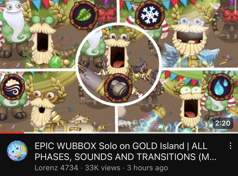 Pictures of each Gold Wubbox phase