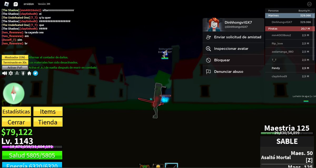 UnPandaRandom23's tweet image. ya es la tercera multicuenta que esta en mi server con autofarm @BloxFruits