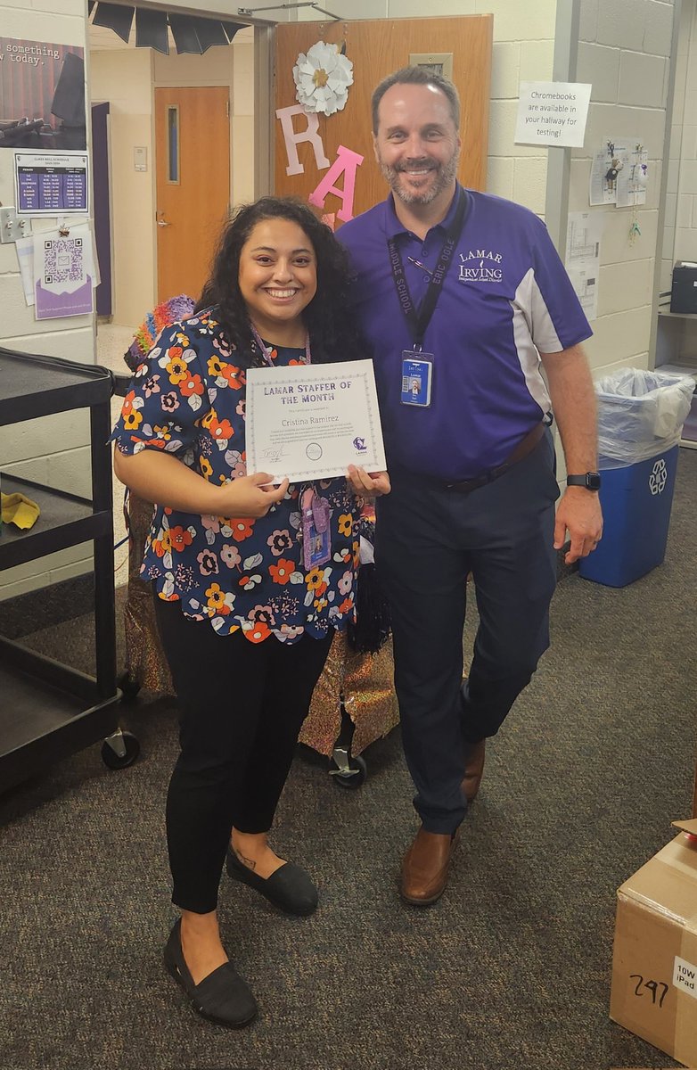 Congrats to our August Teacher and Staffer of the Month, @kpurgasonic and Ms. Ramirez! 

#OurHouse
#OurKids
#LearnGrowBelong