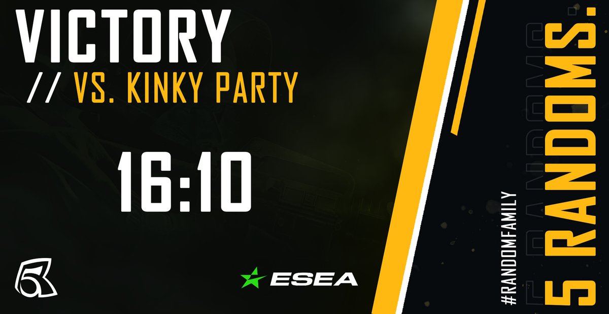 Lets go!! What a sweet win against KINKY PARTY on INFERNO - Well played by our Boys! GGWP

#RANDOMfamily