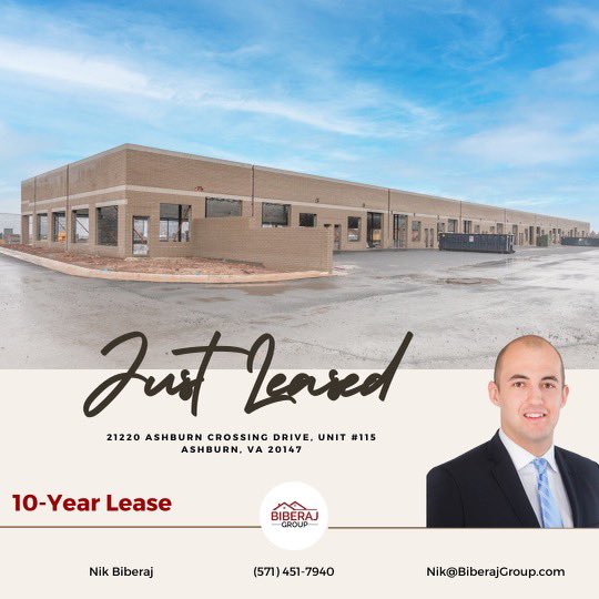 Nik_Biberaj's tweet photo. π JUST LEASED π
π 21220 Ashburn Crossing, Unit #115
Β Β Β Β Β Β Β Ashburn, VA 20147
Just helped our client secure a 10 year lease! Congratulations to our client on their new location for their business!
Call Us Today! π
π±571-451-7940
π» Nik@BiberajGroup.com https://t.co/kVlvoR1SHL