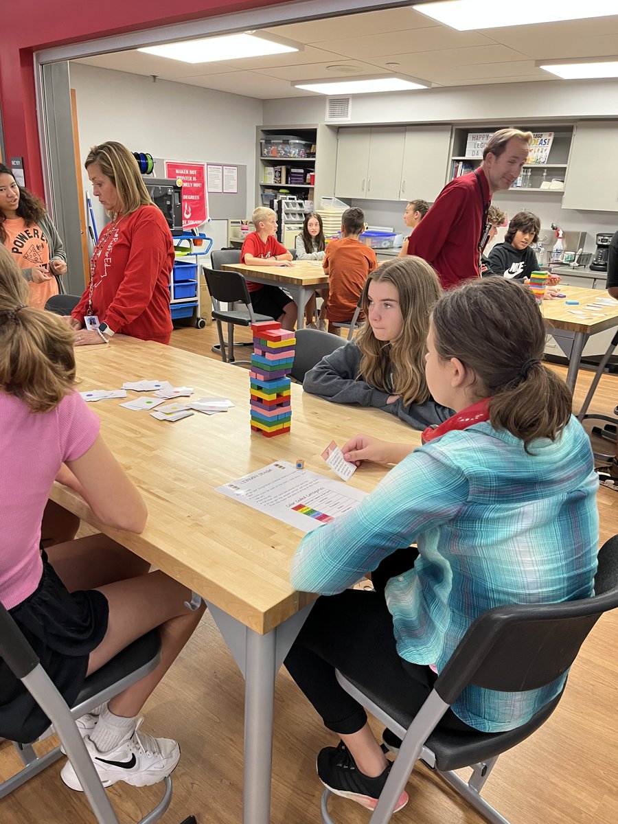 FJHLibrary's tweet photo. Library orientation Jenga is happening this week for our 7th graders. Students test their knowledge with questions about our library &amp; school &amp; then test their dexterity w Jenga. Lots of fun, smiles &amp; crashing  blocks!
@fjhchargers
#fjhlibrary #libraryjenga #libraryorientation https://t.co/tPs6XLwHsH