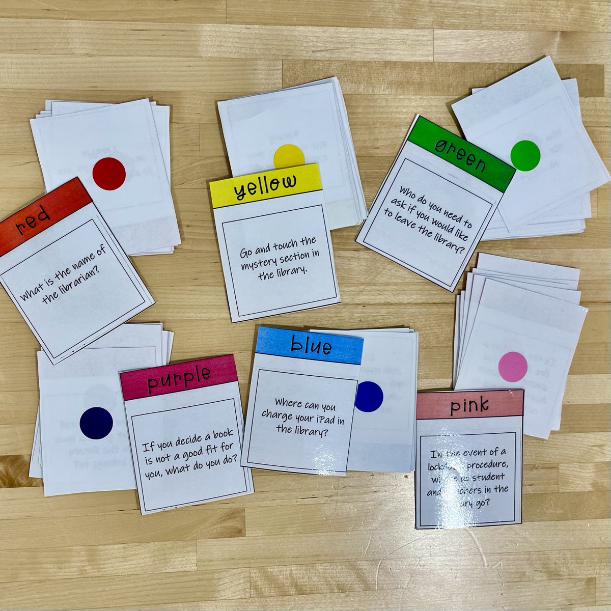 FJHLibrary's tweet photo. Library orientation Jenga is happening this week for our 7th graders. Students test their knowledge with questions about our library &amp; school &amp; then test their dexterity w Jenga. Lots of fun, smiles &amp; crashing  blocks!
@fjhchargers
#fjhlibrary #libraryjenga #libraryorientation https://t.co/tPs6XLwHsH
