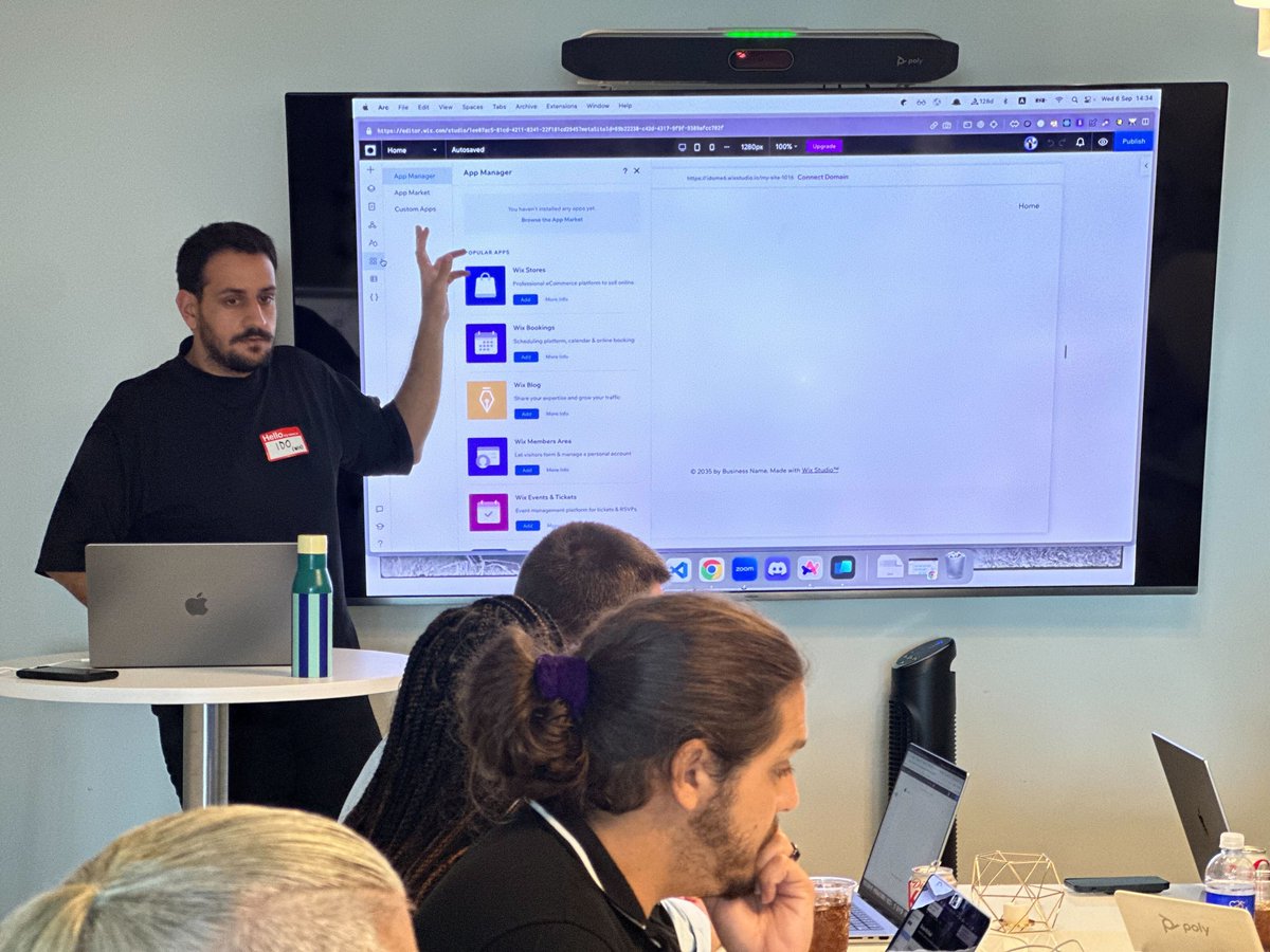 DevsOnWix's tweet photo. 🌴Miami has it all — sunshine, sand, and some serious developers!

Our "Build and sell apps with Blocks" workshop at the @WixStudio tour was a hit. We can’t wait to see what you’re going to build, Miami! https://t.co/BlAE2qI5VX