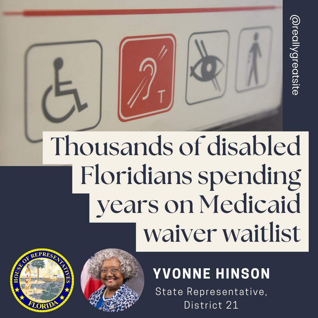 YvonneHinsonFL's tweet photo. Thousands of disabled Floridians are currently sitting on a waiting list for the Medicaid iBudget Florida waiver, which would provide them with services to help them live independent and healthy lives. The Florida DD Campaign is aiming to raise awareness!  #healthyprosperoussafe https://t.co/SWcaxxviBY