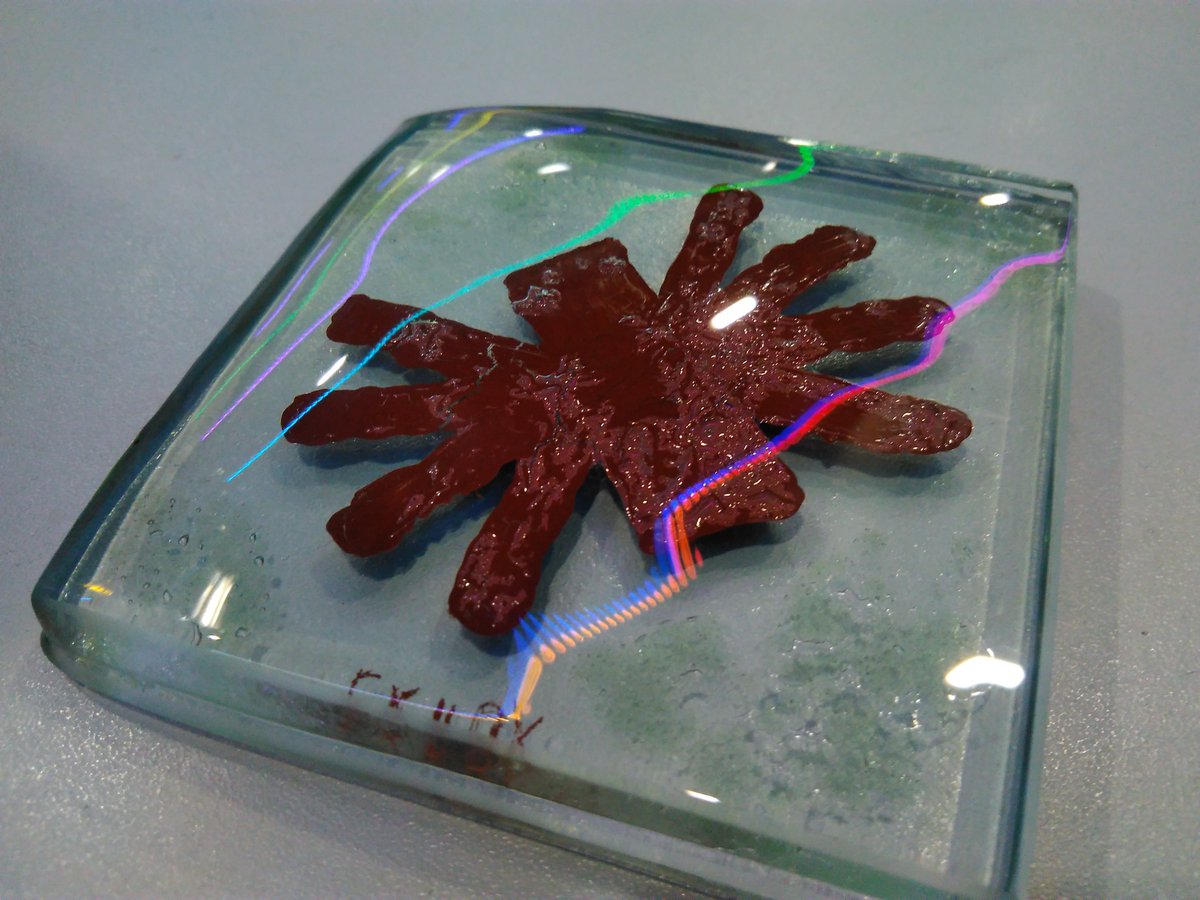 No cracking while annealing (at least so far)😃

Spider was drawn with iron oxide suspension