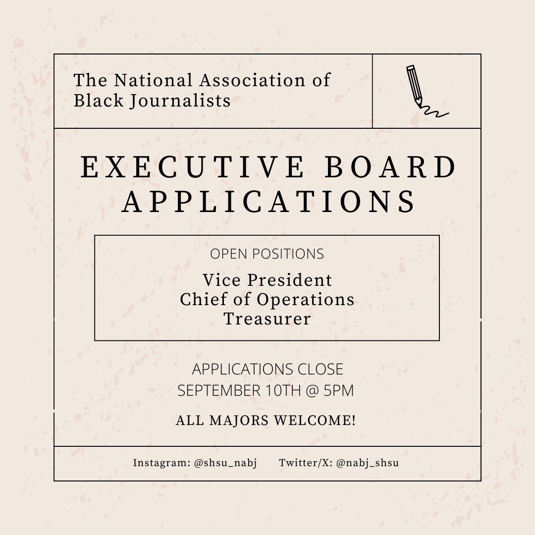 I heard y’all was looking for us! Well we’re back for the year and looking to add to our executive board! Not interested in a executive board position but still want to see what we’re all about, stay tuned our first meeting will be dropping soon! 

docs.google.com/forms/d/e/1FAI…