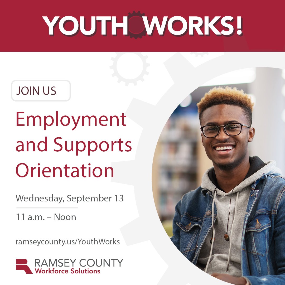 Do you work with youth to find employment opportunities? Youth Works! can connect you with workforce resources in your area. Sign up for the Sept. 13 virtual orientation: ramseycounty.us/YouthWorks