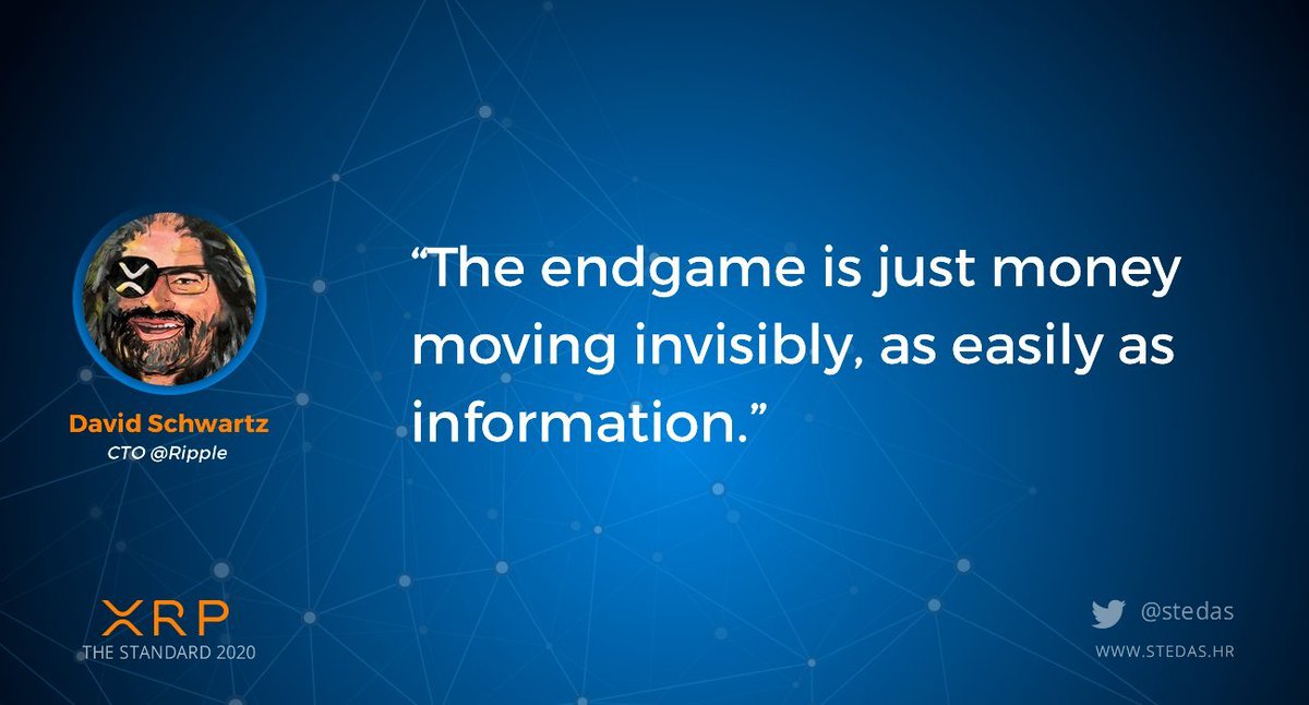 stedas's tweet photo. "The endgame is just money moving invisibly..." 
- David Schwartz, CTO @Ripple 

#xrp #fintech #crypto @JoelKatz https://t.co/gdyZQyaOVg