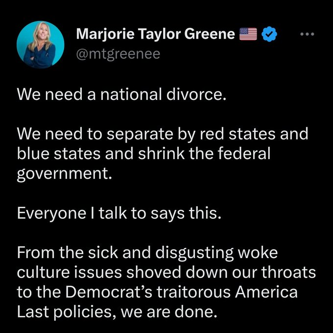 Banshee Karen demanded a 'national divorce'. Really? GA ranks 3rd most reliant on federal dollars. In fact, 36.7% of GA's budget is federal money. *TS Divorce MTG, Georgia! Vote BLUE! And GA Resisters, we stand w/ you!👊🏽 We are The UNITED States of America! #Fresh #wtpBLUE