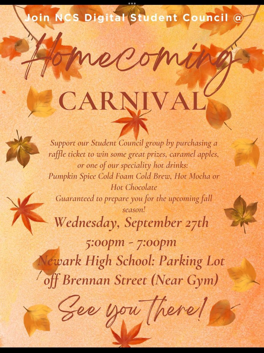 Come see your NCS Digital Student Council at the Homecoming Carnival! <a href="/Newark_Schools/">Newark City Schools</a>