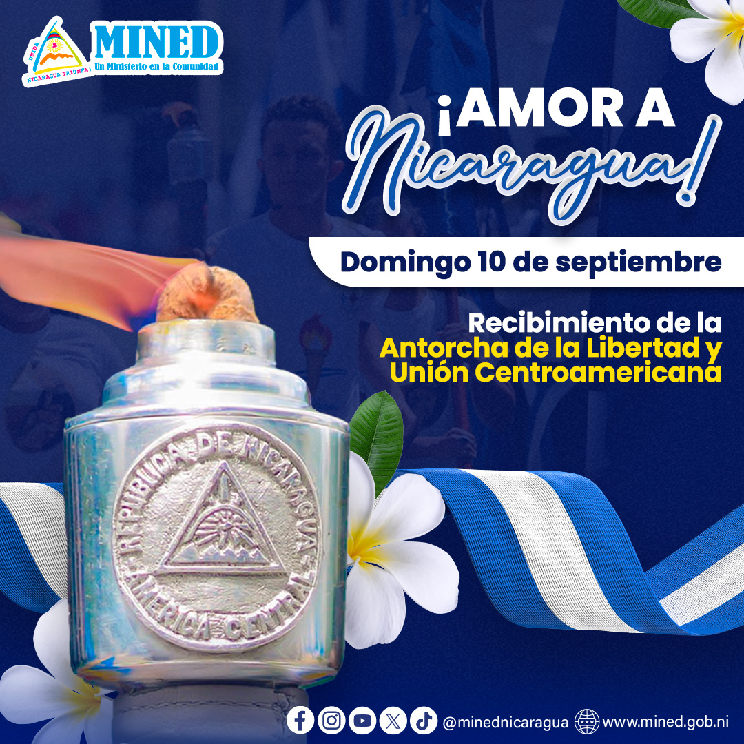 #Nicaragua🇳🇮 recibirá este próximo domingo 10 de septiembre, Antorcha de la Libertad y Unión Centroamericana, en Puesto Fronterizo Las Manos.

#AmorANicaragua
