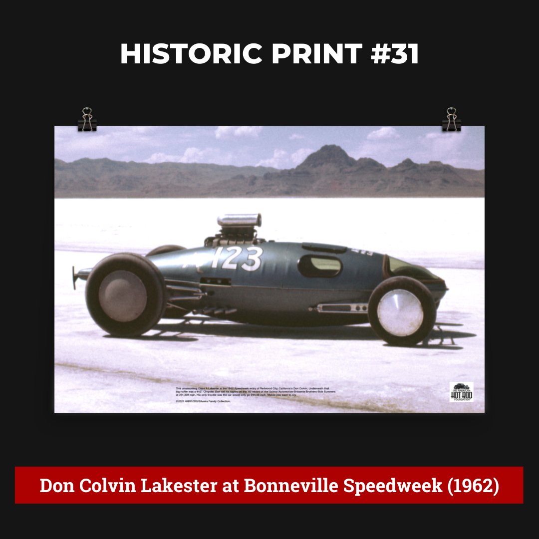 AmerHotRodFdn's tweet photo. HISTORIC PRINT #31:
𝙳𝚘𝚗 𝙲𝚘𝚕𝚟𝚒𝚗 𝙻𝚊𝚔𝚎𝚜𝚝𝚎𝚛 𝚊𝚝 𝙱𝚘𝚗𝚗𝚎𝚟𝚒𝚕𝚕𝚎 𝚂𝚙𝚎𝚎𝚍𝚠𝚎𝚎𝚔 (𝟷𝟿𝟼𝟸)
🔥This is available as a museum-quality print! Get yours here: https://t.co/wLqNxvuyvC
#Bonneville #Speedweek #BonnevilleSpeedweek #HotRodHistory https://t.co/rxDiwDe8xK