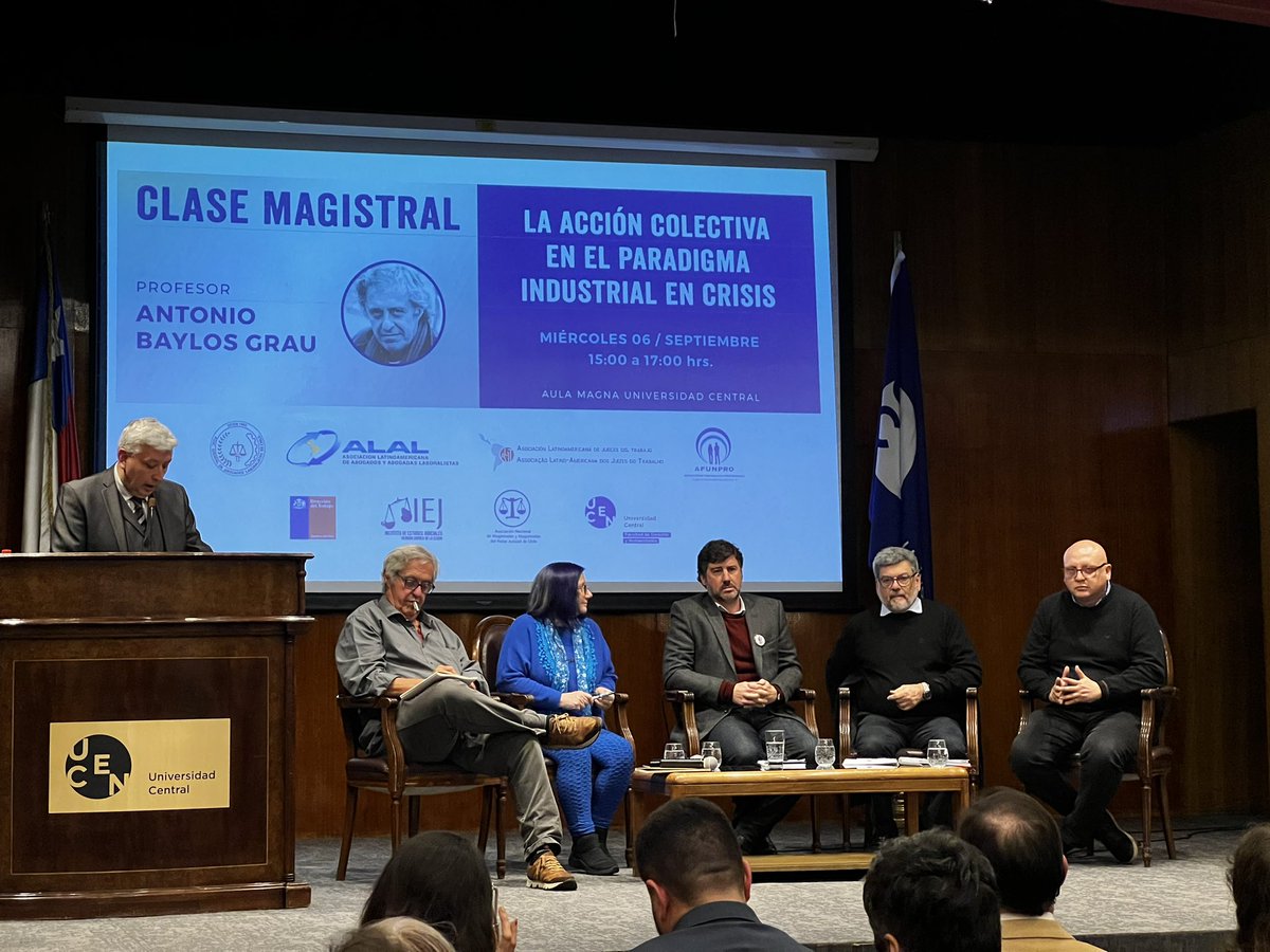 <a href="/pzenteno01/">Pablo Zenteno Muñoz</a> 📚Inicia panel de conversación con 
la presidenta de <a href="/gremial_agal/">AGAL - Abogadas y Abogados Laboralistas de Chile</a>, Carmen Espinoza; el secretario de la <a href="/Cutchile/">CUT Chile ✍️🗳</a>, Eric Campos; el juez de la Cámara Nacional de Apelaciones del Trabajo Argentina, Roberto Pompa y el abogado, Matías Cremonte