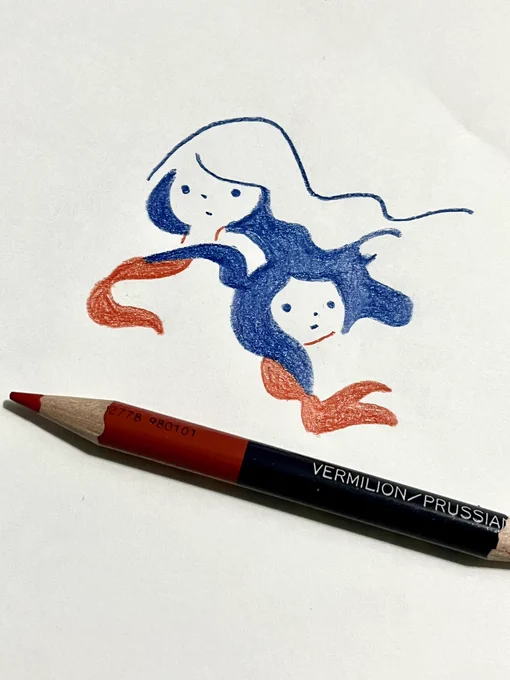 赤青鉛筆で描き続けようとます。 