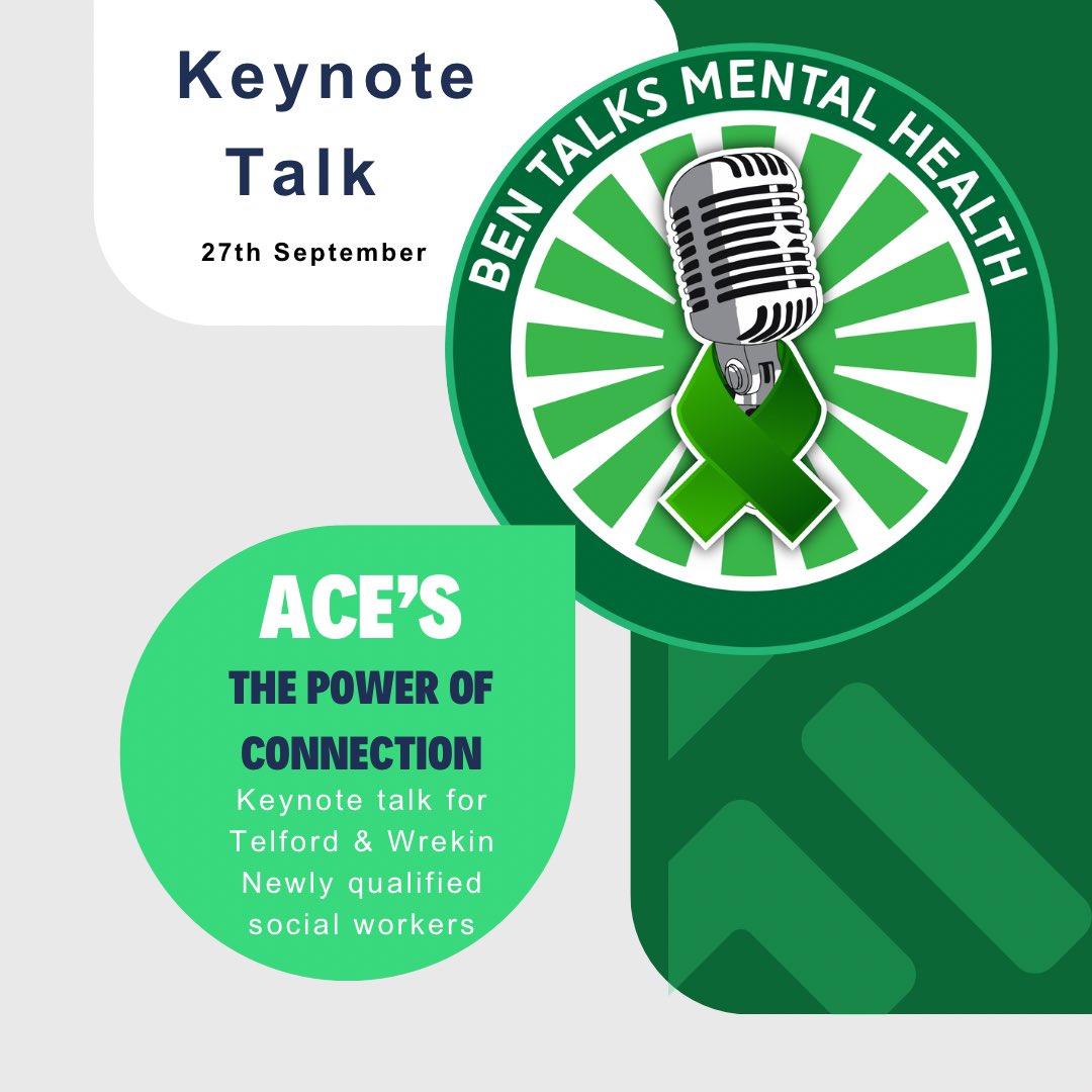 Really happy to announce my next keynote talk on the 27th September.

I have been invited by Telford &amp; Wrekin Council adult social care team to talk to a group of newly qualified social workers around my experience with ACE’s and the importance of making connections