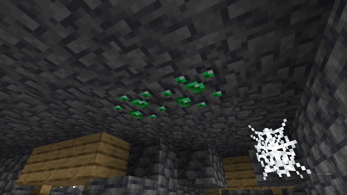 I sent Skelly on a wild goose chase (so I thought lol), and told him I wanted a deepslate emerald ore… he found not 1, but 2, side by side exposed in a mineshaft!!! Oh yeah, and a stronghold! Boy did he deliver 🤯😅