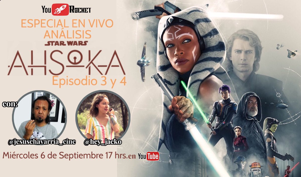 Ya tenemos el cuarto episodio de la serie #StarWars #Ahsoka en <a href="/disneyplusla/">Disney+ Latinoamérica</a>, así que es tiempo de análisis con <a href="/Jaakkiiee/">Jacko</a>! Cáiganle al canal de <a href="/rocket_you/">YouRocket+</a> y pongan el recordatorio🚀👉🏽youtube.com/live/ybUv8Lmrf…