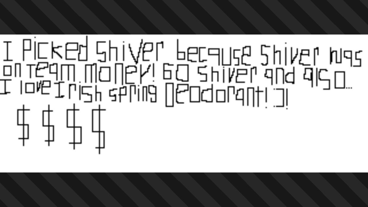 TheMoney2280's tweet photo. Let's go #TeamShiver :)! #Splatoon3 #NintendoSwitch https://t.co/YVBNkqyfMR