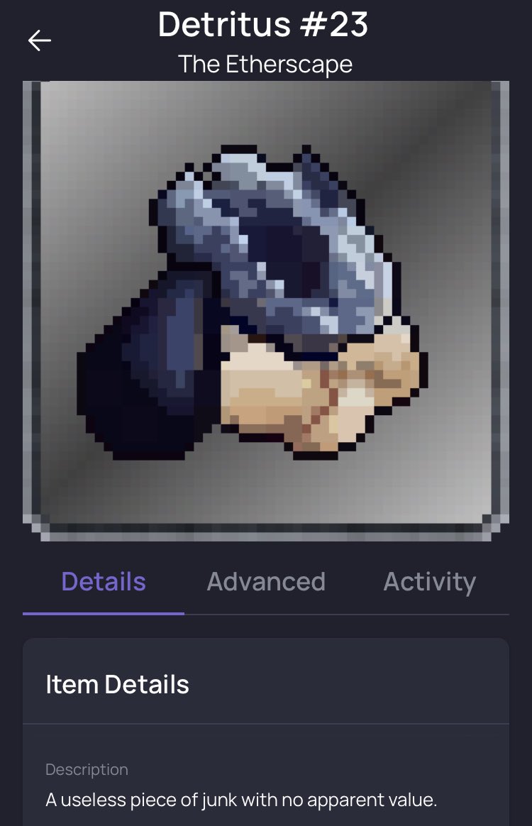 PhilPark_NFT's tweet image. I’m lucky with “my useless piece of junk” 🤣. Thanks #etherscape @SamTheBay for this #enjin #nft . 🙏🔥