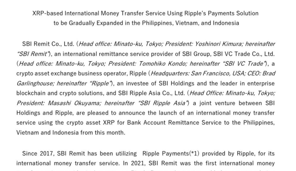 🚨BREAKING: JAPAN CENTRAL BANK RELEASES PAPER REVEALING THE USE OF $XRP TO FACILITATE CROSS-BORDER PAYMENTS!