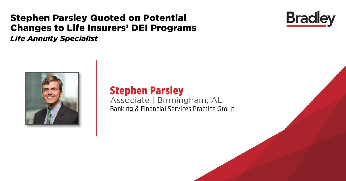 Stephen Parsley was quoted in @LifeAnnuitySpec about how insurers may reconsider numerical hiring and promotion targets in the wake of the Supreme Court's decision declaring affirmative action in college admissions unconstitutional. Read more here: [bit.ly/45QPTmA]