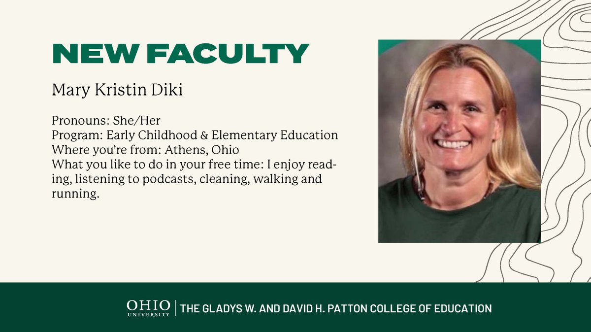OHIOPattonCOE's tweet photo. Get to know your PCOE faculty!
As the 2nd week of @ohiou fall semester continues, we're #PattonProud to introduce our newest faculty members! These individuals come to us with unique talents and passions that they use to make the world a better place.
#CALLEDToLead #WelcomeToOHIO https://t.co/2pCfGn8C3o
