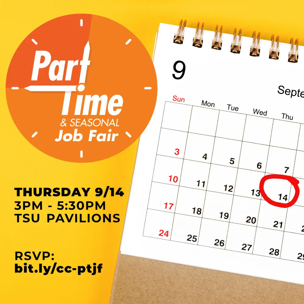 CSUFcareer's tweet photo. Keep your calendars marked for next week’s Part-Time &amp; Seasonal Job Fair! There will be jobs in business services, restaurant/hospitality, education, law/military, healthcare services, accounting, campus recreation, nonprofit and more! For more info, visit https://t.co/7LEpyK13VA https://t.co/ikD0hUifsV