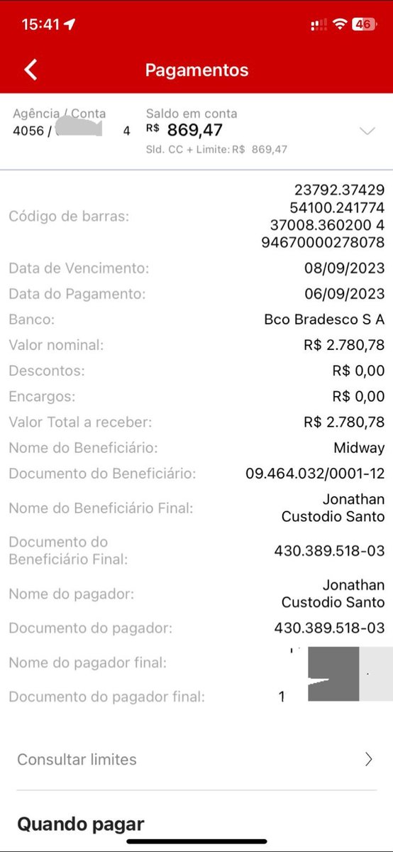 K4llyn3's tweet photo. @Bradesco O ocorrido é que vocês não oferecem segurança aos clientes. Diariamente a cliente é bombardeada por golpistas com dados vazados de vocês.  Incrível que após o banco mandar um boleto, pouco tempo depois outro contato se passando pelo pagando envia o mesmo boleto só muda o benif... https://t.co/gYvdq5gEzz