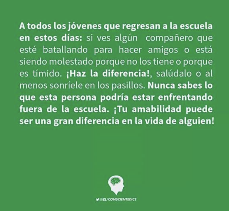 En breve comienzan las clases, así que es conveniente un buen consejo. 

#Hazladiferencia #Backtoschool #Vueltaaclase #IESLomodeLaHerradura #Compañerismo #Convivencia #Educación @EducacionCan @GranCanariaJven @educaciongob