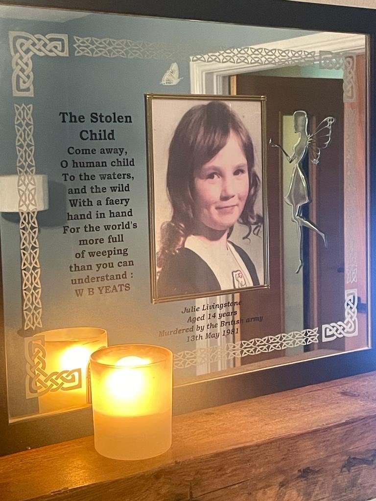 Please retweet to oppose the Bill of Shame. My beautiful wee sister Julie Livingstone, murdered by the British Army #nevergivingup