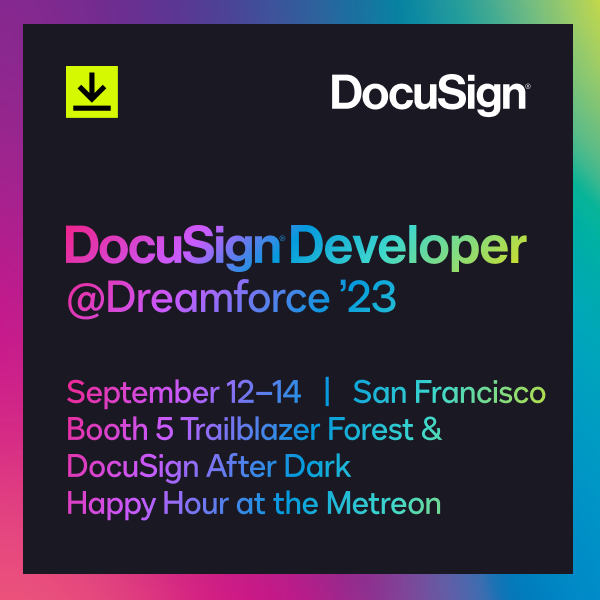 Heading to #DF23? Join me as I host the DocuSign After Dark Happy Hour next Tuesday, September 12th, at 5:30 pm at the Metreon 1040. Don't miss out on the chance to grab an awesome glow-in-the-dark t-shirt! rb.gy/qz8pe