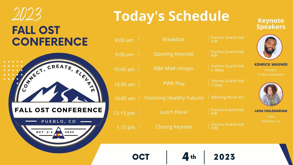 We are READY for another inspiring day at the 2nd Annual Fall OST Conference! How about you?! Check out today's schedule below and share with us your favorite conference moment so far!
