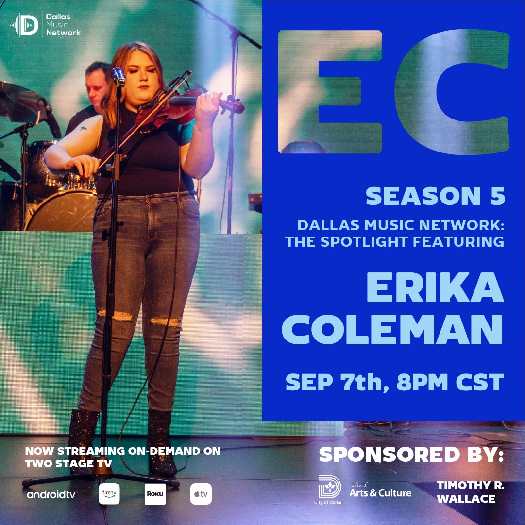 DMNMusicNetwork's tweet image. Erika Coleman featured on @DMNMusicNetwork Thursday Sept 7th, 8 PM CST on Youtube, Facebook, Twitter and in HD on @TwoStageTV sponsored by @dallasculture and Timothy R. Wallace. #artsactivatedallas #dallasculture #livearts #oac #dallascountry