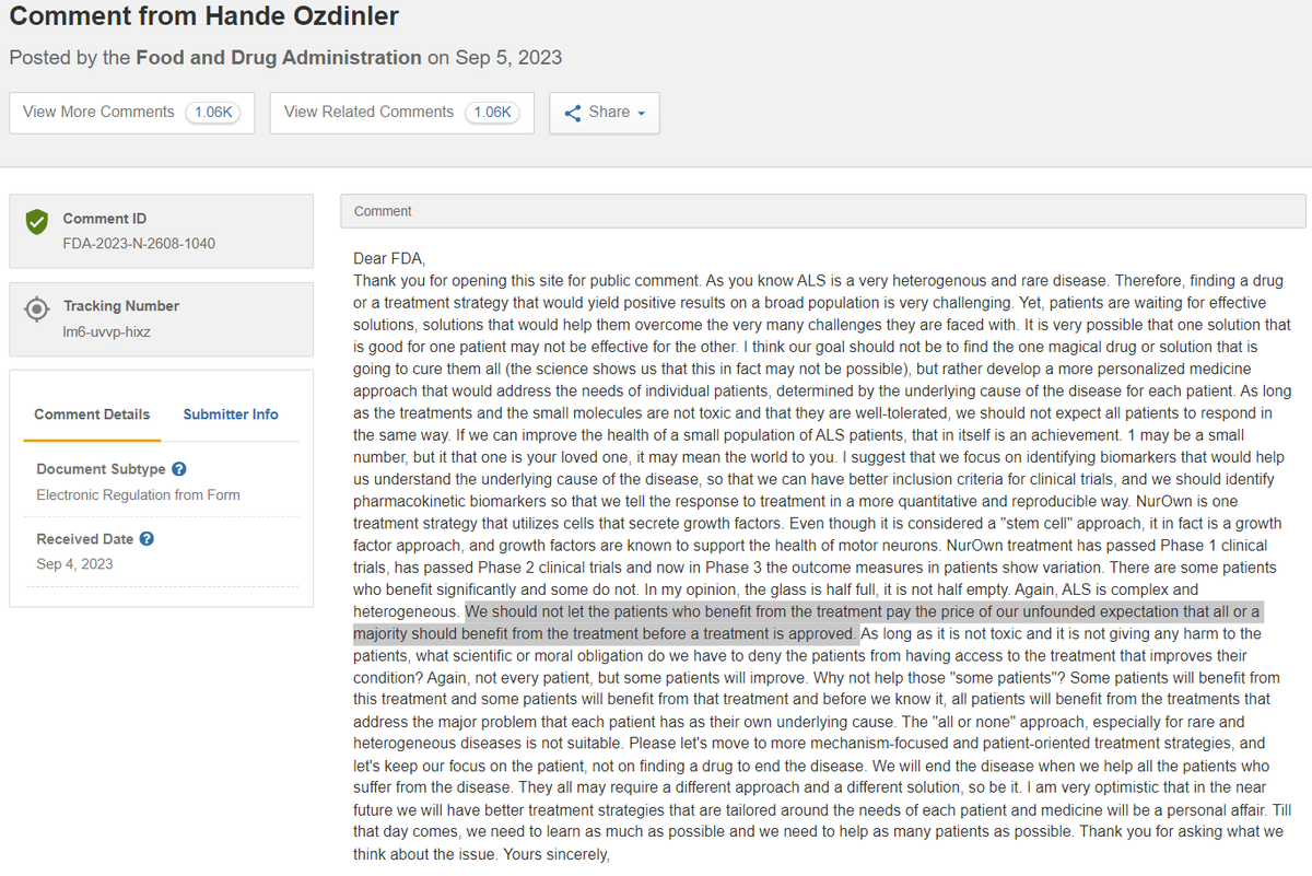 🔹#NurOwn is a growth factor approach &amp; growth factors support health of motor neurons
🔹Some patients benefit significantly &amp; some do not
🔹In my opinion, glass is half full, not half empty

~ #ALS researcher <a href="/DrOzdinler/">Hande Ozdinler</a> of Northwestern

#NurOwnWorks #SomeIsEnough
<a href="/DrCaliff_FDA/">Dr. Robert M. Califf</a>