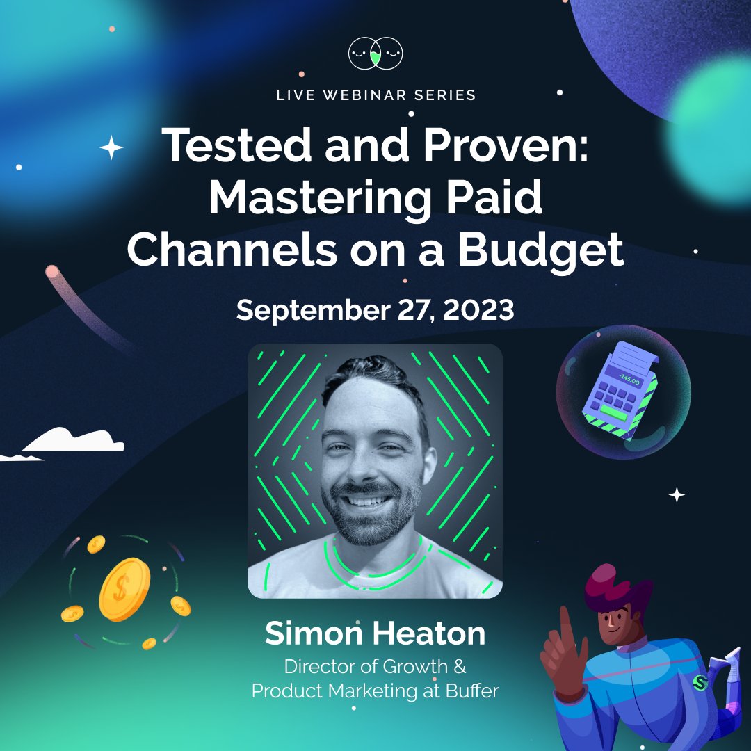 SupersideHQ's tweet photo. It's that time of year... back to "routine", which means back to our routine of bringing you monthly, thought-provoking Gather & Grow sessions! 💡

This month, we're excited to discuss how to master paid channels on a budget, with Simon Heaton, Director of Growth and Product Marketing at @buffer!

We know that ad space and attention have never been more expensive... so, we're going to cover everything from budget allocation and creative testing to the role of paid at different stages of company growth! 📈🚀

Join us on September 27th, starting at 12pm ET / 9am PT for this engaging session! 🗓️

RSVP: https://t.co/hECNKxfXss
