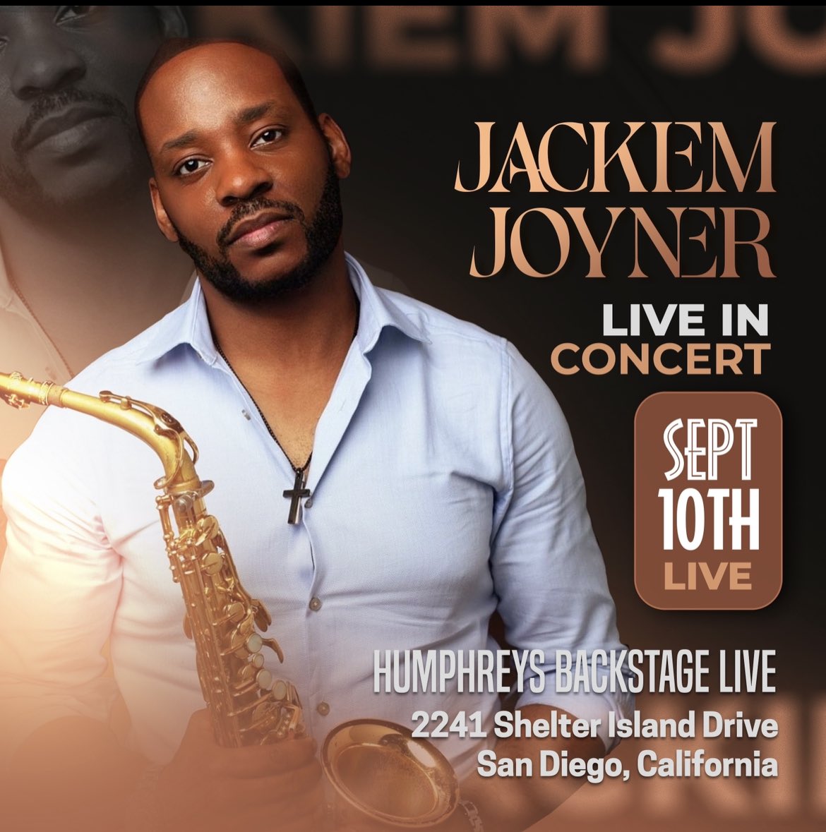 JackiemJoyner's tweet photo. Yo, San Diego! 🌞 Catch me live this Sunday at Humphreys Backstage Live at 6 pm. Killer tunes and vibes await with Michael White on drums, Bryan Bush on bass, Bill Steinway on keys, and Takahito Mori on guitar. Don’t miss out! #LiveMusic #SanDiego https://t.co/sOWryvLQCp