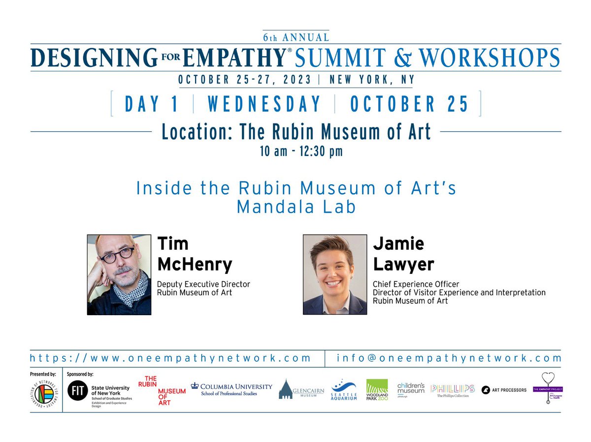 #DesigningForEmpathy Summit 2023 highlights: 
“Inside the <a href="/RubinMuseum/">Rubin Museum of Himalayan Art</a> of Art’s Mandala Lab” —by Tim McHenry and Jamie Lawyer —How can #art #museums be spaces for #social, #emotional, and #ethical #learning?
#empathy
#ONEempathynetwork
#DesigningForEmpathySummit2023
