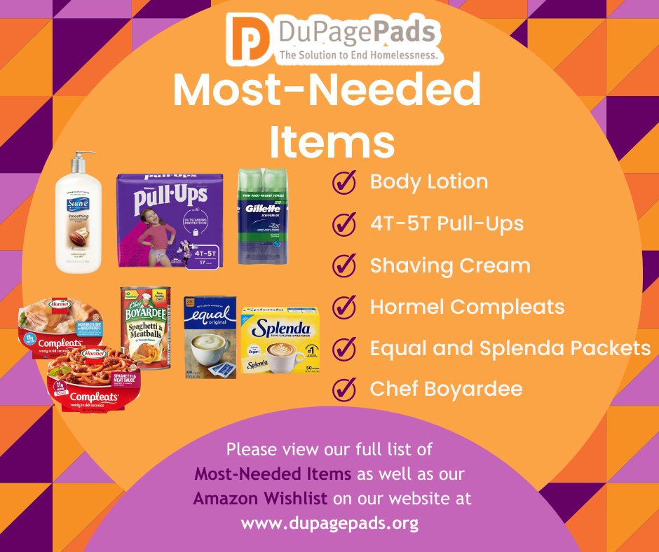 On #WishlistWednesday, are you able to help those who need it most by donating one of more of the items we are completely out of at the IHC? Feel free to browse our Amazon Wishlist if you are able and thank you for helping your community! bit.ly/DuPagePadsWish…
