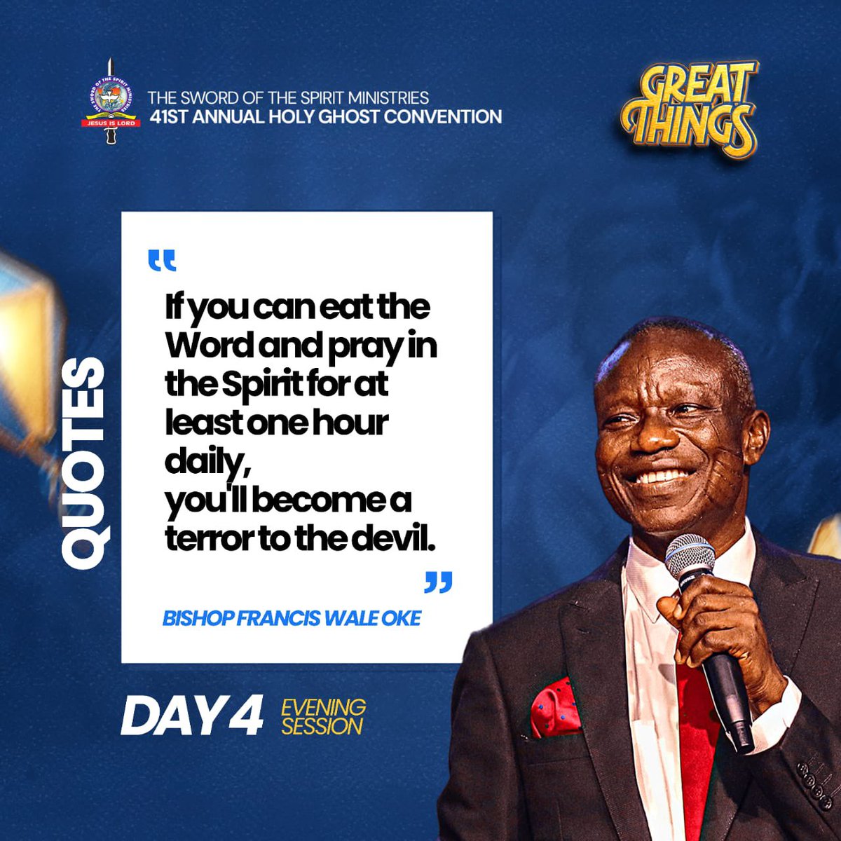 HGClive's tweet photo. Quotes from our Father in the Lord🔥

#HGC2023
#Greatthings
#Dayfour https://t.co/Zj3aqVRQx9