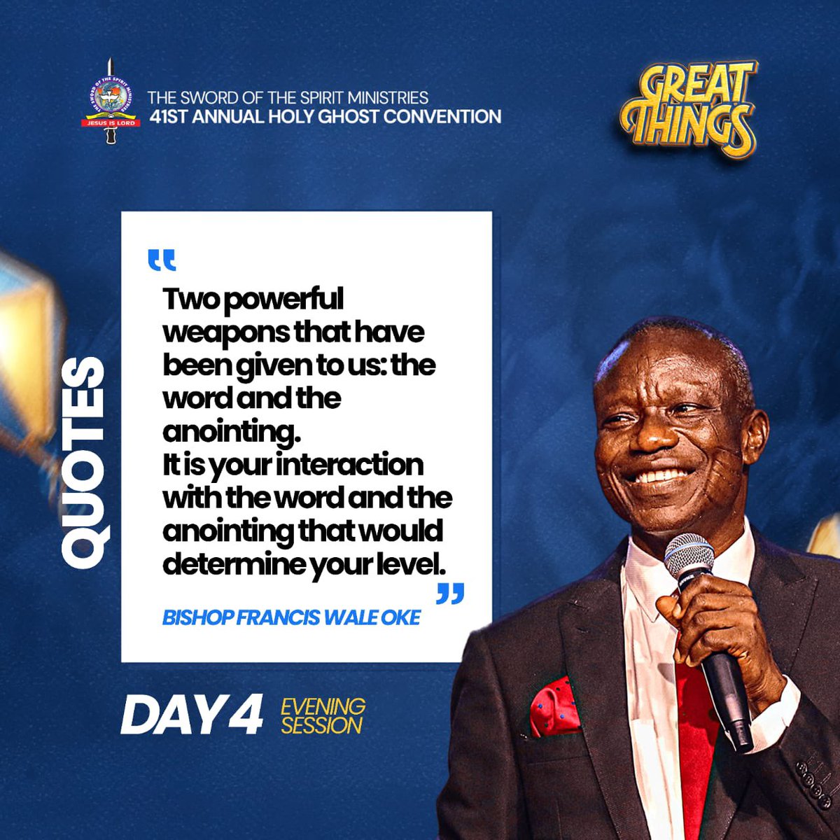 HGClive's tweet photo. Quotes from our Father in the Lord🔥

#HGC2023
#Greatthings
#Dayfour https://t.co/Zj3aqVRQx9