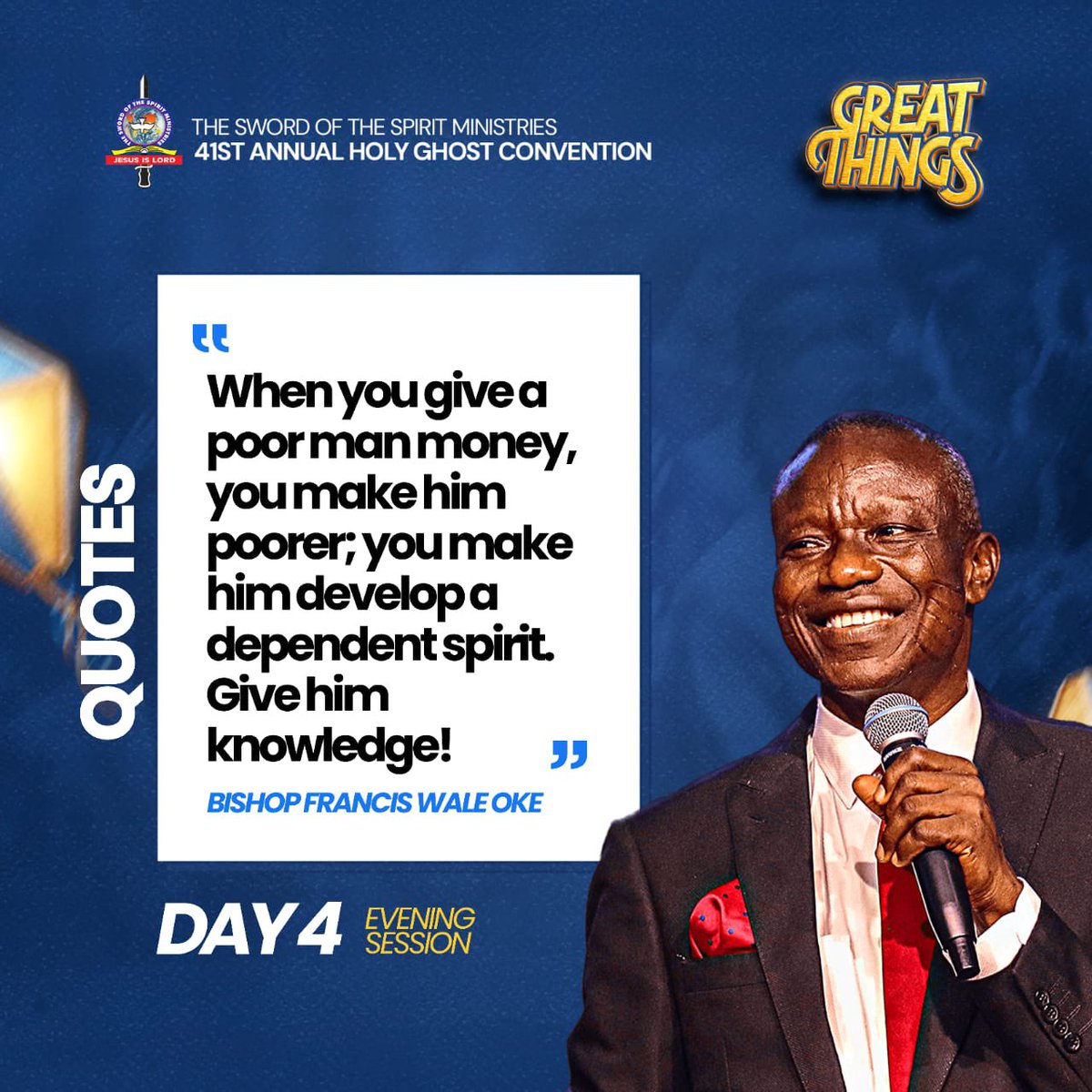 HGClive's tweet photo. Quotes from our Father in the Lord🔥

#HGC2023
#Greatthings
#Dayfour https://t.co/Zj3aqVRQx9
